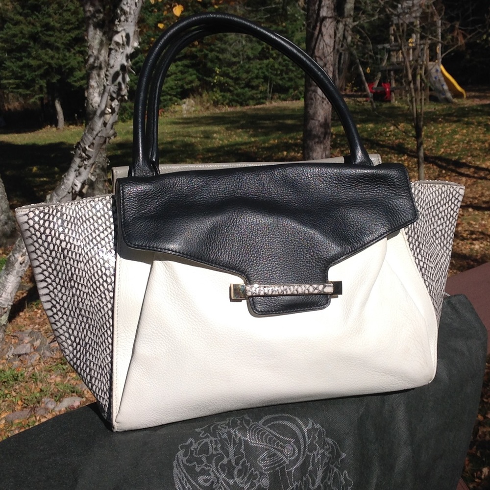 Vince Camino Julia Satchel, black and white purse